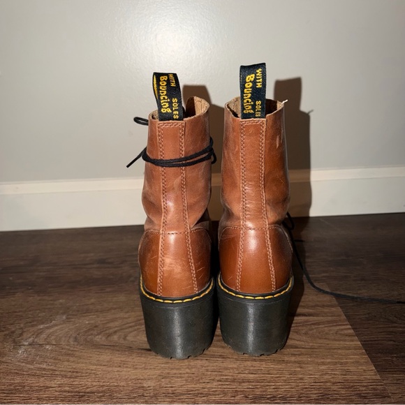 Dr. Martens Brown Leather Lace-Up Platform Combat Boots - Picture 5 of 5